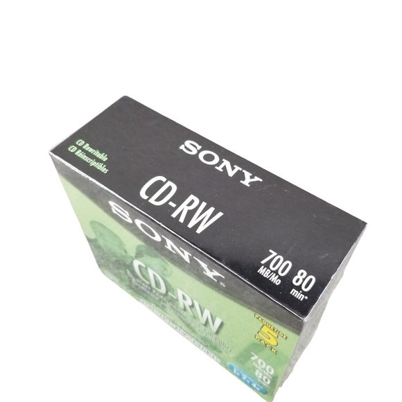 Sony CD - RW 5 Pack Blank Discs 700MB 80 Min Rewritable 5CDRW700L New, Sealed - Picture 8 of 15